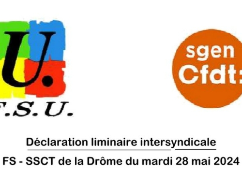 Déclaration liminaire à la F3SCT du 28 mai 2024