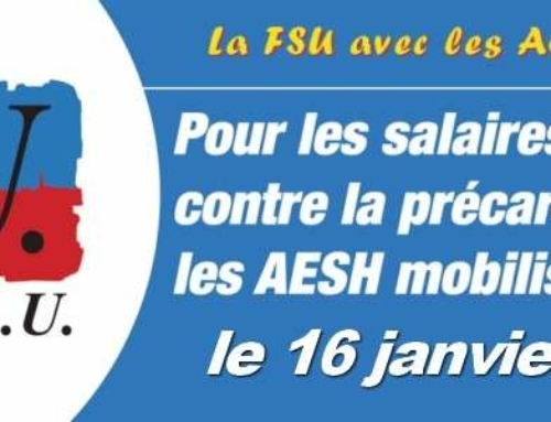 Mobilisation des AESH le 16 janvier