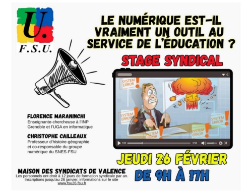 Stage « Le numérique est-il vraiment un outil au service de l&rsquo;Education ? »