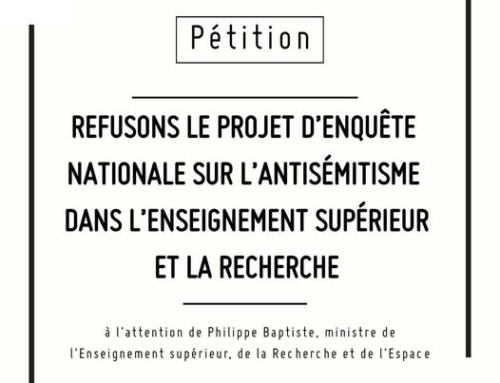 Pétition : Refusons le projet d’enquête nationale sur l’antisémitisme dans l’enseignement supérieur et la recherche