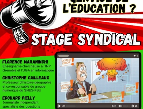 Stage « Le numérique est-il vraiment un outil au service de l’Education ? »